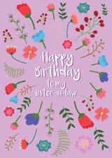 Pretty Birthday Card - Happy Birthday Sister-In-Law - Flowers created by @Laura Lonsdale Designs