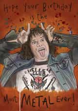Eddie Munson Metal Birthday Card created by Big Charlotte Draws