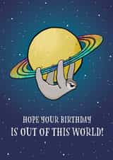 Sloth on Saturn Out of This World Birthday created by Lisa Crisafi