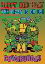 Have a Cowabunga Birthday!! It's Pizza Party Time! created by Tom Sheldrick