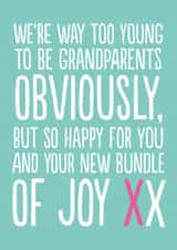 BUNDLE OF JOY NEW BABY CARD FROM GRANDPARENTS created by The Buddy Fernandez Card Co.