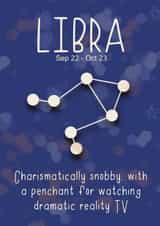 Libra funny starsign Birthday Card created by TrueTown