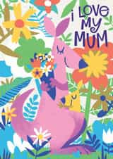 I Love My Mum - Cute Kangaroo and Joey created by Mel Draws