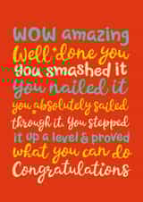 Graduation And Exam Success Congratulation Card – Well Done You created by The Typecast Gallery