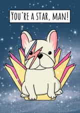 Ziggy Stardust French Bulldog Card for Bowie & Dog Lover!|  created by Natalie Tuck