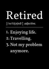 Retired Adjective Retirement Card created by Sundiva Designs