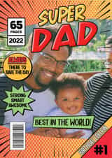 Personalised Birthday Photo Card created by ShortRound888 - Super Dad - Comic Book Photo Card