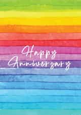 'Happy Anniversary' Rainbow Pride Gay Wedding Anniversary Card created by Danielle Ellen