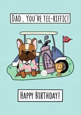 Birthday card for A dog loving, golf loving Dad created by Natalie Tuck