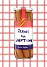 Thanks for everything - a hot dog themed thank you card! created by Katie Tinkler illustration