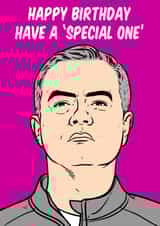 José Mourinho, football manager birthday greeting card created by Graham Sanders