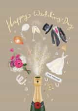 Happy Wedding Day Champagne Celebration Card created by Biscuit and Susie Art and Illustration