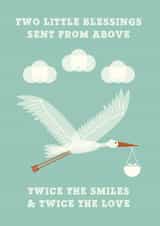 Two Little Blessings, New Baby Twins Card created by Cloud Cuckoo Design