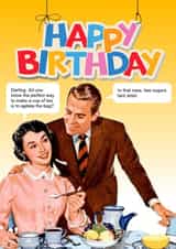 Funny / Naughty Agitating Retro Birthday Card created by Bad Manners