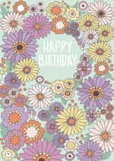 Pretty Birthday Card - For Her - Flowers - Retro created by Boris and the Bean