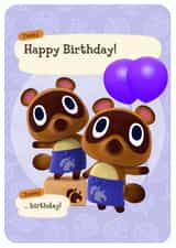 Timmy & Tommy Happy Birthday Animal Crossing ACNH Tom Nook 1001 created by Dut