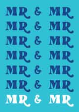 'Mr & Mr' Same Sex Gay Wedding Anniversary Card created by Danielle Ellen