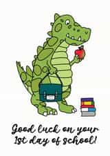Dinosaur Good Luck 1st Day of School Card created by Little Foxglove