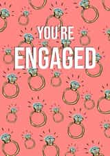 Stylish Engagement Card - Rings Pattern - You’re Engaged created by Josh Daniel