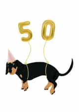 50th Birthday Sausage Dog created by Wire and Smooth