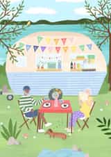 Happy Retirement Campervan Couple created by Charlotte  MacDonald