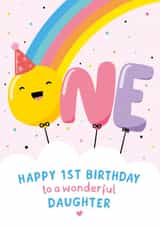 Rainbow 1st Birthday Card Daughter created by Macie Dot Doodles