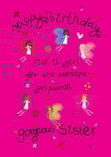 Happy Birthday Sister Girl Power Football Fairies created by The Girl Power Fairies