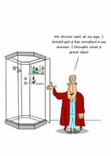 Funny Birthday Card for Husband, Grandad - Bar in the Shower 1001 created by Swizzoo