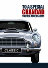 DB5 SPECIAL GRANDAD CLASSIC CAR Greetings Card created by RetroMotion Artwork