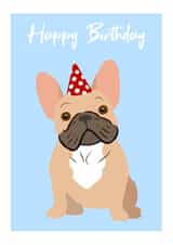 French Bulldog Party Hat Birthday card created by Amy Walton