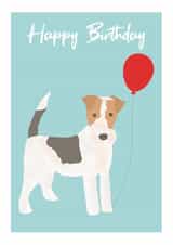 Wire Fox Terrier Balloon Birthday Card created by Amy Walton
