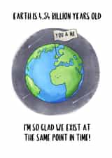 You and me earth couple card created by Easel & Bear