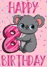 8th Birthday Koala Bear Card 1001 created by Love Gifts