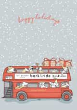 Red Bus Christmas Card created by Dotty Dog Art