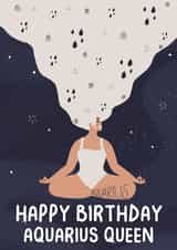 Aquarius Birthday card created by Heather Rose Designs