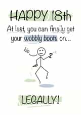 Funny 18th birthday card for anyone now old enough to drink legally created by Shore Designs