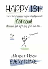Cheeky 18th birthday card for the teenager who knows everything! created by Shore Designs