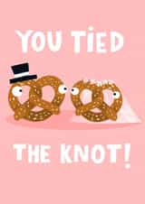 You Tied The Knot Pretzel Wedding Congratulations Card created by Lucy Maggie Designs