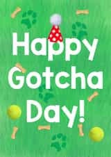 Happy Gotcha Day! Birthday dog- Happy Got Ya day - Tennis ball - dog treats created by Yamaste Art