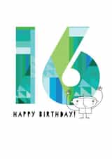 Super cool 16th male birthday card for a special guy created by Pink Pig