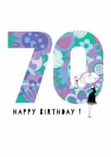Super pretty 70th birthday card for an elegant lady  created by Pink Pig