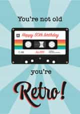 50th Birthday cassette tape card created by One Day in May Design