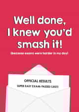 Funny Exam Results Card - Well done, you smashed it! created by Spekle Studio