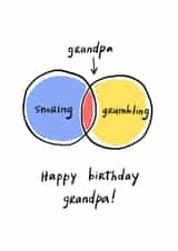 Cute Birthday Card - For Grandad - Venn Diagram created by Olla