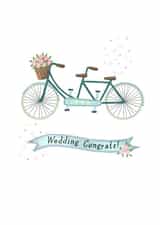 Blue Tandem Wedding Card created by Watercolour Sky