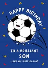 Football Birthday Card Son - Chelsea created by Macie Dot Doodles