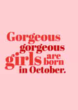 Classic Birthday Card - Gorgeous Girls - October created by @EmilySwallow