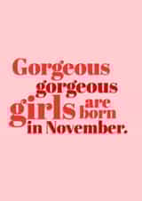 Classic Birthday Card - November - Gorgeous Girls created by @EmilySwallow