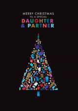 Daughter and Partner gemstone tree Christmas card created by Rebecca Prinn