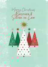 Brother and Sister in Law retro trees Christmas card created by Rebecca Prinn